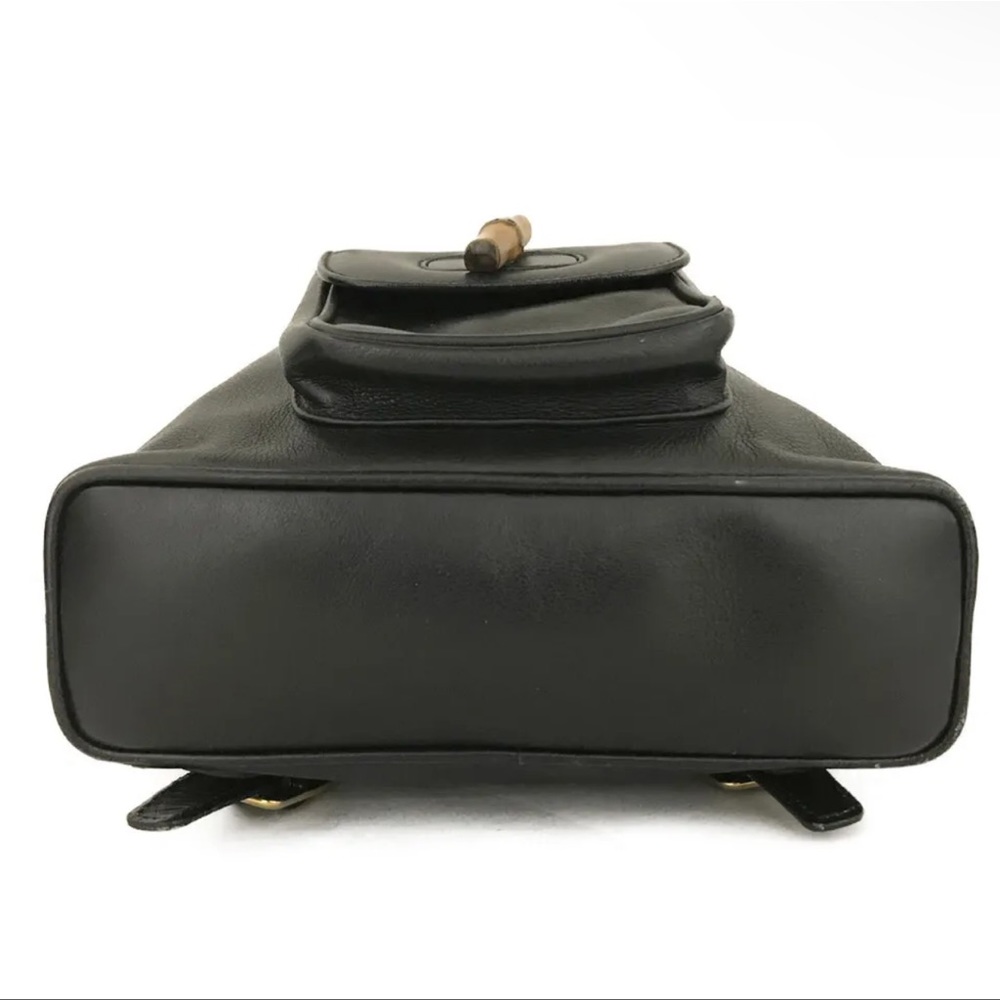 GUCCI Small Bamboo Handle Black Leather Back Pack: A STUNNER! - Picture 6 of 11